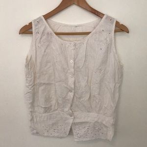 Vintage white embroidered tank